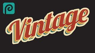 How to Make Vintage Retro Text Effect Using Free Photoshop Alternative | Photopea Tutorial