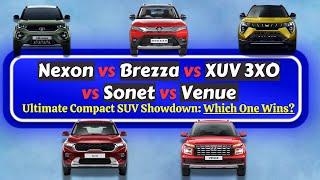 Tata Nexon vs Maruti Brezza vs Mahindra XUV 3XO vs Kia Sonet vs Hyundai Venue | #SUVCars