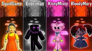 Squid Game vs Enderman vs Kissy Missy vs Bloody Mary | Tiles Hop EDM Rush