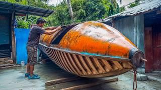 Man Transforms Giant Water Tank into Unbelievable Boat! Start to Finish by ‪@MustaqimMuhammadHatta