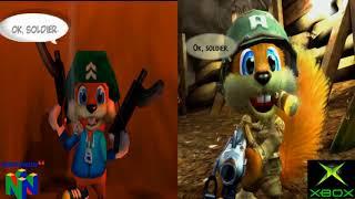 Conker Comparison (N64/Xbox) It's War! (60fps)