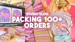 STUDIO VLOG | Packing 100s of orders & designing a new collection  small business owner vlog 