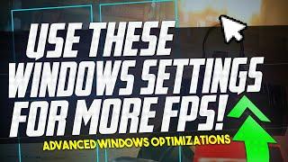  Get MORE FPS in ALL GAMES! *ADVANCED* Windows Settings for performance