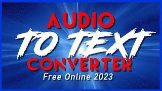 Audio to text converter - Transcribe audio to text online free