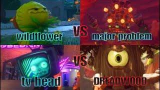 Wildflower vs major problem and tv head vs dreadwood gameplay! [pvz bfn]