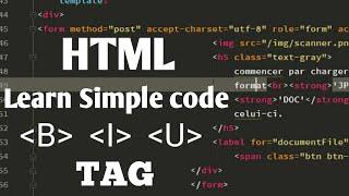 HTML Basic code using Bold,Underline & Italic tags easy concept Part -4 Must watch...