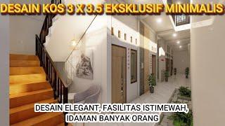 DESAIN KOS 3 X 3.5 M 2 LANTAI "EKSLUSIF" || Mushola, Kamar Mandi Dalam, Dapur, R.Tamu & Jemuran