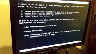 Windows failed to start (Attempting to load a 64-bit application)