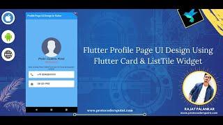 Flutter Profile Page UI Design Using Flutter Card & ListTile Widget