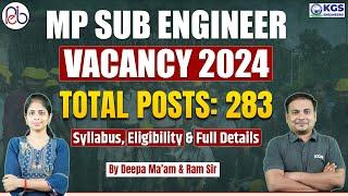 MP SUB ENGINEER VACANCY 2024 || Total Post 283 || Syllabus, Eligibility & Full Details | KGS