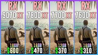 RX 9070 XT vs RX 7800 XT vs RX 7700 XT vs RX 7600 XT - Test in 25 Games