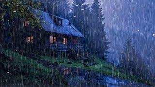 Gentle Night RAIN - Rain Sounds For Sleeping - Thunderstorm Sounds, Relax, Study, ASMR