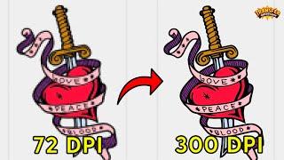 DTF Printing - Convert A Low Resolution 72dpi Logo Into High Res 300dpi in Photoshop