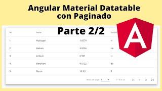 Angular Material Datatable con paginado Tutorial 2/2