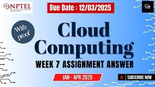 Cloud Computing Week 7 Assignment Answers | NPTEL Jan 2025 | Learn in brief