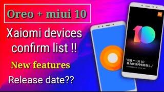 Miui 10 + Oreo update eligible smartphones | list of smartphones getting miui 10/android Oreo update