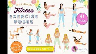 WORK OUT AT HOME FOR WOMEN | Exercise GIF Poses for Training Program