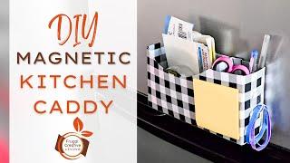 Cheap and Easy Kitchen Organization!  DIY Magnetic Fridge Caddy