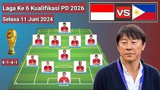 Indonesia vs Filipina ~Prediksi Line Up Indonesia Formasi 4-1-4-1 Bersama Egy~ Terbaru 11 Juni 2024