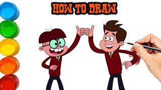 How to draw Gopal and laxman | Golmaal Jr. character drawing | GOLMAAL JUNIOR