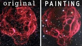 Spaghetti Nebula Acrylic Painting Tutorial by "Lanchen Designs"