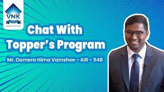 Chat With Topper | Mr. Damera Hima Vamshee - Air - 548 | VNK IAS Academy