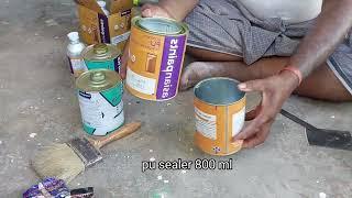 Asian paints woodtech pu sealer mixing & apply | wood polish