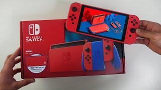 Mario Red & Blue Edition Nintendo Switch Console (V2) - Unboxing and Gameplay