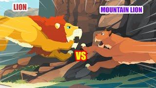 Lion vs Mountain Lion (Cougar) | Big Cat Tournament [S1] | Animal Animation