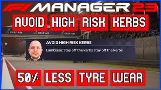 Avoid High Risk Kerbs - 50% Less Tire Wear - F1 Manager 2023