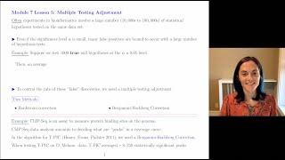 Module 7 Lesson 5: Multiple Testing Adjustment (overview and lecture)