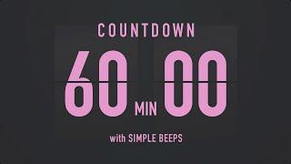 60 Minutes Countdown Flip Clock Timer / Simple Beeps 