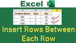 Insert Multiple Rows in Between Every Row in Excel