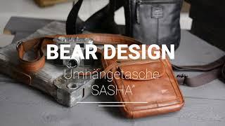 Bear Design Umhängetasche Leder Crossbag 19x24cm SASHA