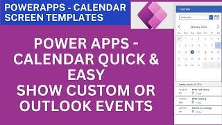 PowerApps - Calendar Template for Outlook or Custom events