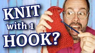 How to KNIT with a HOOK!  Knooking for Beginners   Right-handed Tutorial