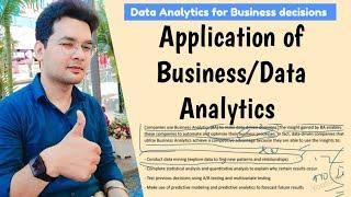 Application of Business/Data analytics |hindi|analyst|data analytics for business decision|BBA,MBA