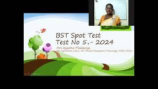 Biosystems Technology | Spot Test | Spot Test No 5 - 2024