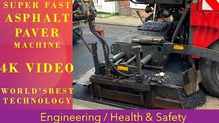 Super fast Asphalt Tarmac Paver/Road laying process with the World's best technology/4K video