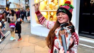 Carol Of The Bells Violin Street Performance - Holly May Violin Cover