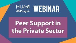 WEBINAR: Peer Support in the Private Sector: Careers in Private Practice