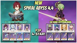 F2P! C3 Heizou Hypercarry & C0 Kuki Hyperbloom Spiral Abyss 4.4 Floor 12 | Genshin Impact