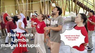 HUT RI KE 78.BULE JERMAN JUARA LOMBA MAKAN KERUPUK. BUKIT LAWANG