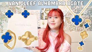 Van Cleef & Arpels Haul Van Cleef Alhambra Agate Earrings, Necklace, & Ring