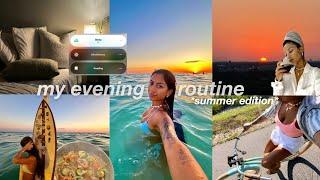 my summer evening routine *vlog* | beach sunset, night swim, night skincare