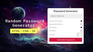 Random Password Generator Using HTML/CSS/JS