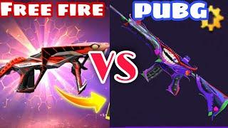 Comparison of evolve guns free fire vs pubg mobile(upgradable guns)