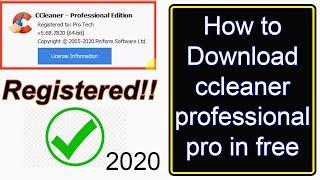 How to download CCleaner Professional Pro 2020 in free 100% Working || Software