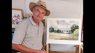 Colinsteedart. Watercolour Tutorial. 'Stubble Field , Galleywood, Essex, UK'.