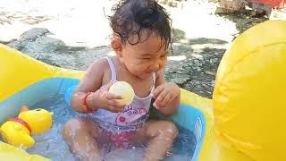 Leira play in water #bathing  #swimmingvlog #babyswimming #cutebaby